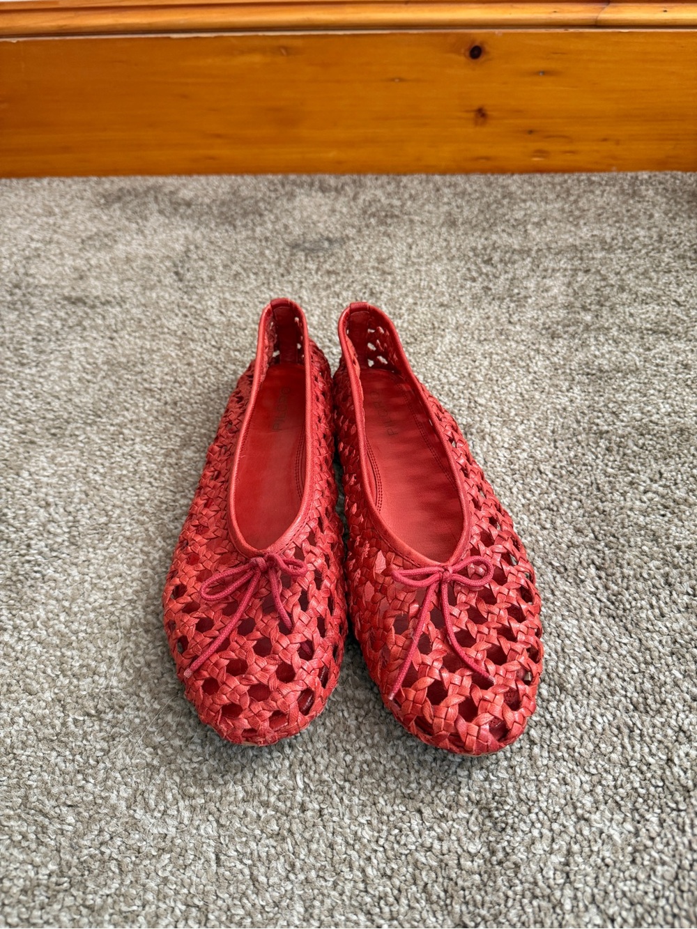 Anthropologie Pilcro Woven Red Ballet Flats - Women